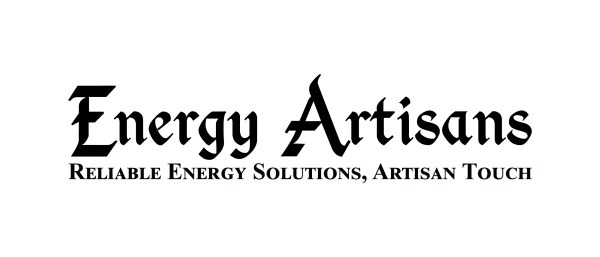 A dark background features the text "Renewable Energy Solutions, Artisan Touch" in a stylized font. The text is centered and prominently displayed